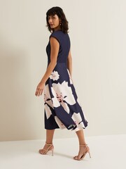 Phase Eight Black Scuba Fit And Flare Rakhi Midi Dress - Image 2 of 6