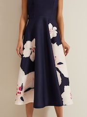 Phase Eight Black Scuba Fit And Flare Rakhi Midi Dress - Image 5 of 6