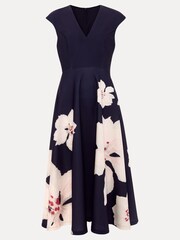 Phase Eight Black Scuba Fit And Flare Rakhi Midi Dress - Image 6 of 6