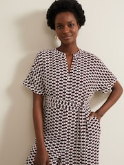Phase Eight Black Geo Andra Tie Waist Jumpsuit - Image 4 of 7