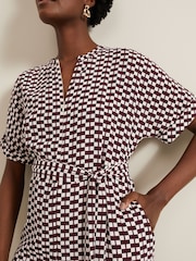 Phase Eight Black Geo Andra Tie Waist Jumpsuit - Image 5 of 7