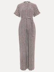 Phase Eight Black Geo Andra Tie Waist Jumpsuit - Image 7 of 7
