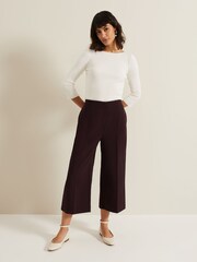 Phase Eight Cream Tannah Ribbed Slash Neck Top - Image 3 of 7