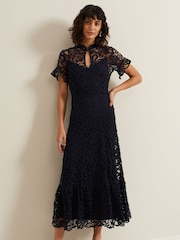 Phase Eight Blue Lula Lace Dress - Image 1 of 6