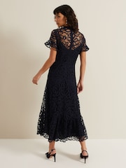 Phase Eight Blue Lula Lace Dress - Image 2 of 6