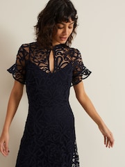 Phase Eight Blue Lula Lace Dress - Image 5 of 6