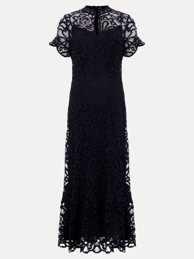 Phase Eight Blue Lula Lace Dress - Image 6 of 6