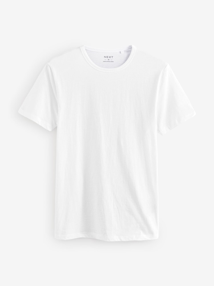 Black/Grey Marl/White/Navy Blue Regular Fit 100% Cotton Layering T-Shirts 5 Pack - Image 13 of 15