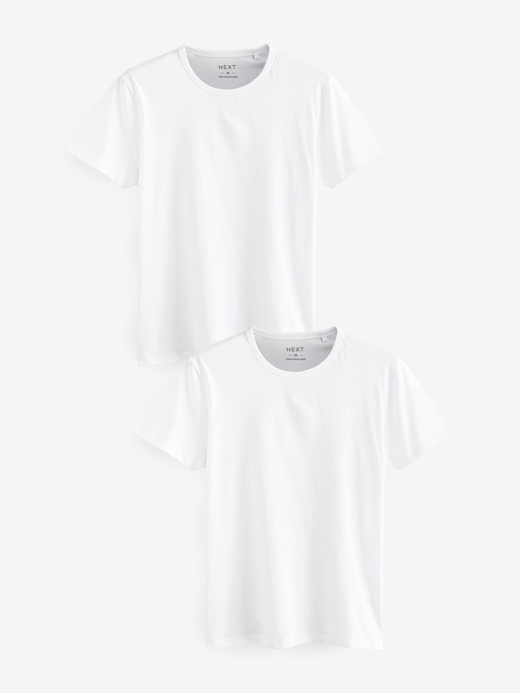 Blanc - Ajustement régulier - Lot de 100t-shirts superposés en coton 2 - Image 1 de 9