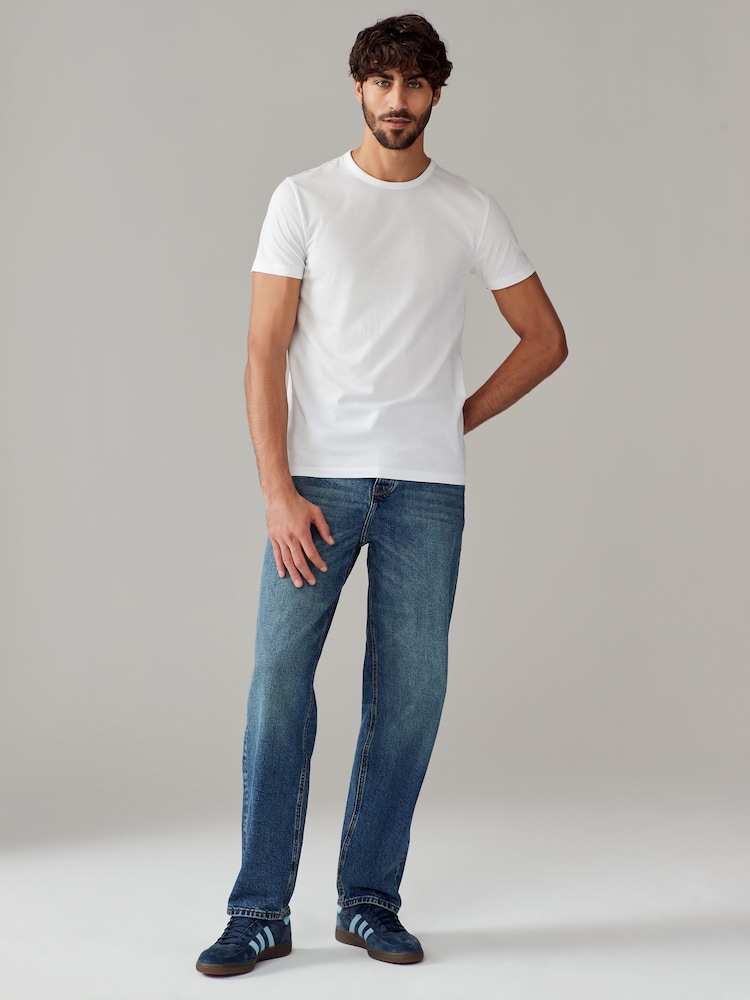 White Regular Fit 100% Cotton Layering T-Shirts 2 Pack - Image 3 of 9