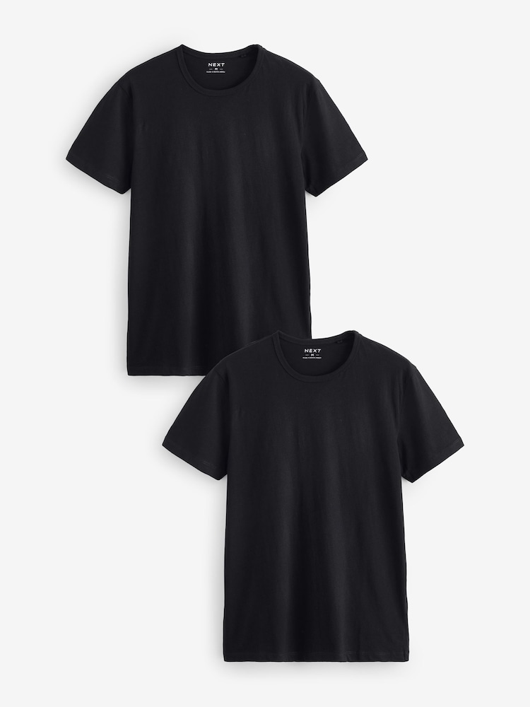 Noir - Ajustement régulier - Lot de 100t-shirts superposés en coton 2 - Image 1 de 9