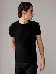 Noir - Ajustement régulier - Lot de 100t-shirts superposés en coton 2 - Image 2 de 9
