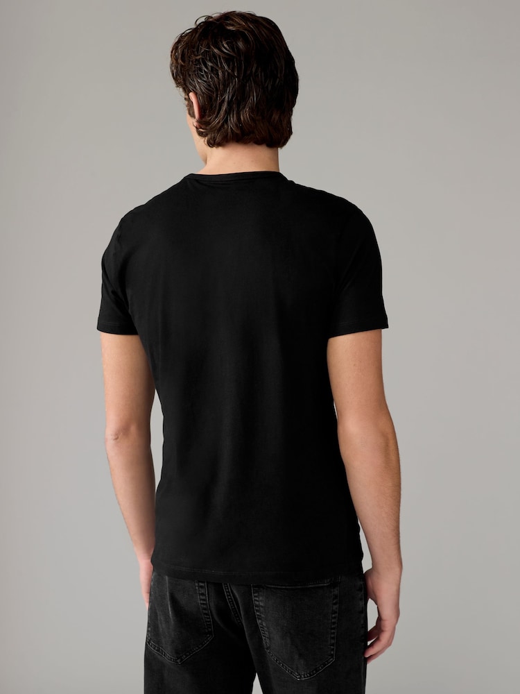 Black Regular Fit 100% Cotton Layering T-Shirts 2 Pack - Image 4 of 9