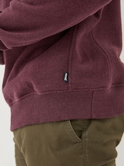 FatFace Burgundy Red Brooke Half Neck 100% Cotton Sweatshirt - Image 4 of 5