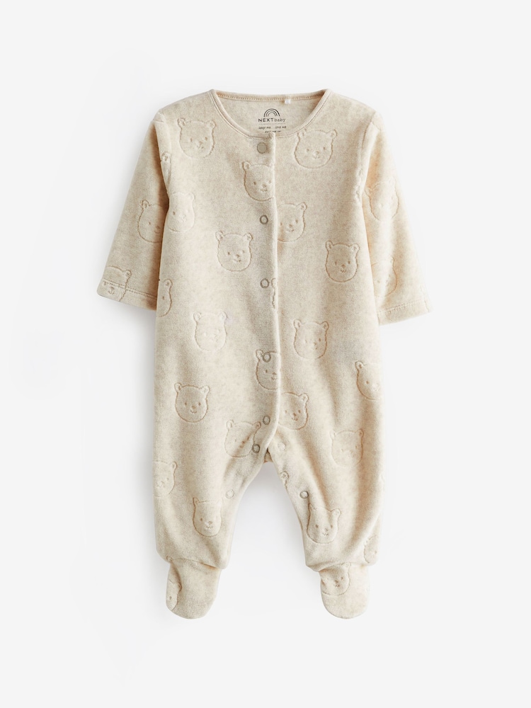 Neutral Baby Teddy Bear Textured Sleepsuit (0mths-3yrs) - Image 1 of 3