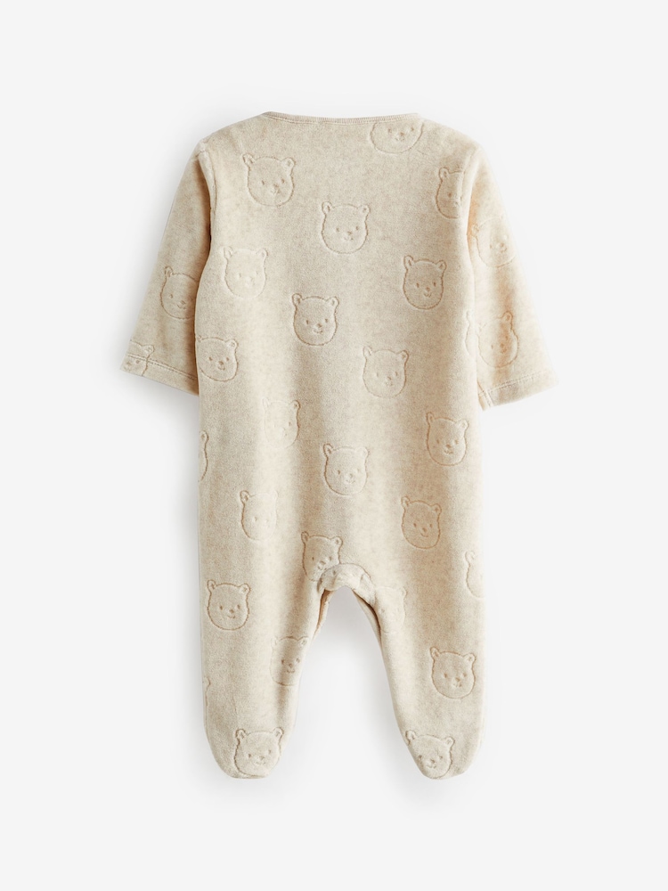 Neutral Baby Teddy Bear Textured Sleepsuit (0mths-3yrs) - Image 2 of 3