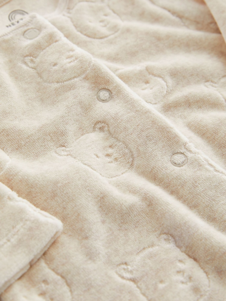 Neutral Baby Teddy Bear Textured Sleepsuit (0mths-3yrs) - Image 3 of 3