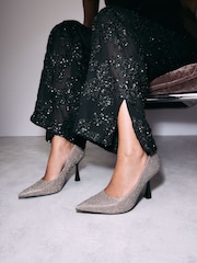 Shimmer Standard Fit Forever Comfort® Point Toe Curve Heels Courts Shoes - Image 1 of 3