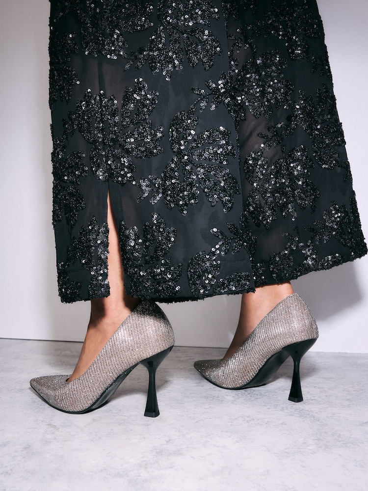 Shimmer Standard Fit Forever Comfort® Point Toe Curve Heels Courts Shoes - Image 2 of 3