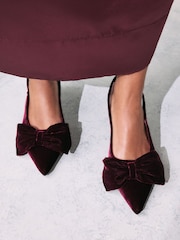 Berry Red Standard Fit Forever Comfort® Bow Slingback Kitten Heels - Image 4 of 10