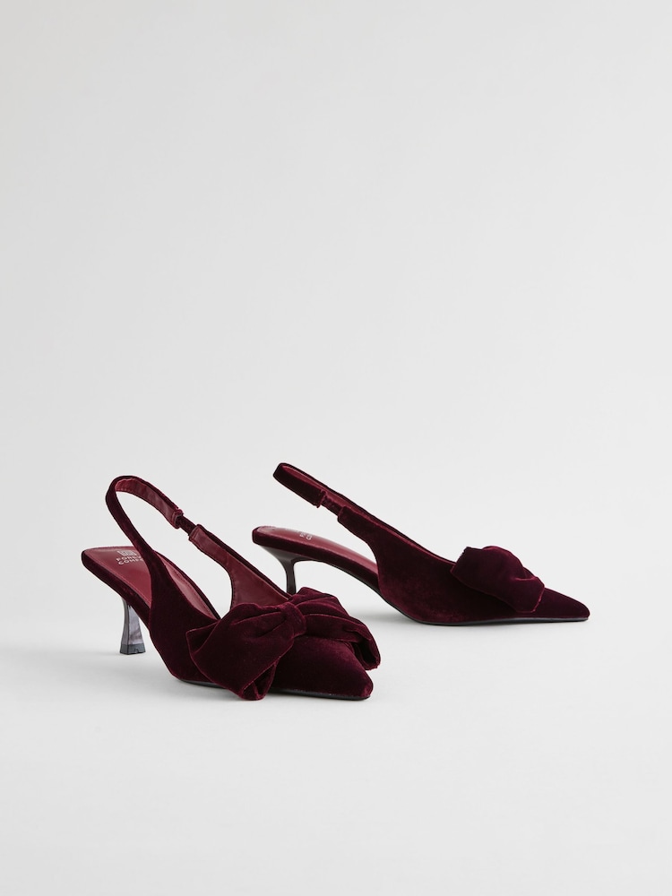 Buy Berry Red Standard Fit Forever Comfort® Bow Slingback Kitten