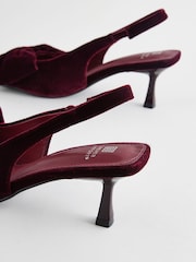 Berry Red Standard Fit Forever Comfort® Bow Slingback Kitten Heels - Image 8 of 10
