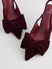 Berry Red Standard Fit Forever Comfort® Bow Slingback Kitten Heels - Image 9 of 10