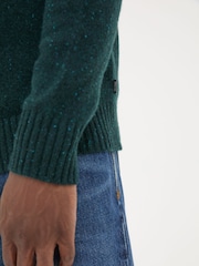 FatFace Dark Green Lambswool Half Neck Jumper - Image 5 of 6