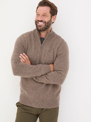 FatFace Natural Lambswool Half Neck Jumper - Image 1 of 5