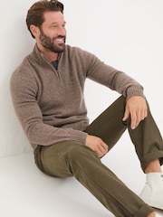 FatFace Natural Lambswool Half Neck Jumper - Image 3 of 5