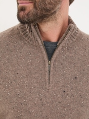 FatFace Natural Lambswool Half Neck Jumper - Image 4 of 5