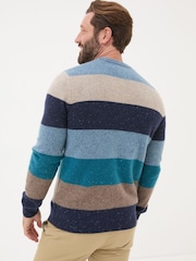 FatFace Navy Lambswool Knitted Crew Jumper - Image 2 of 4