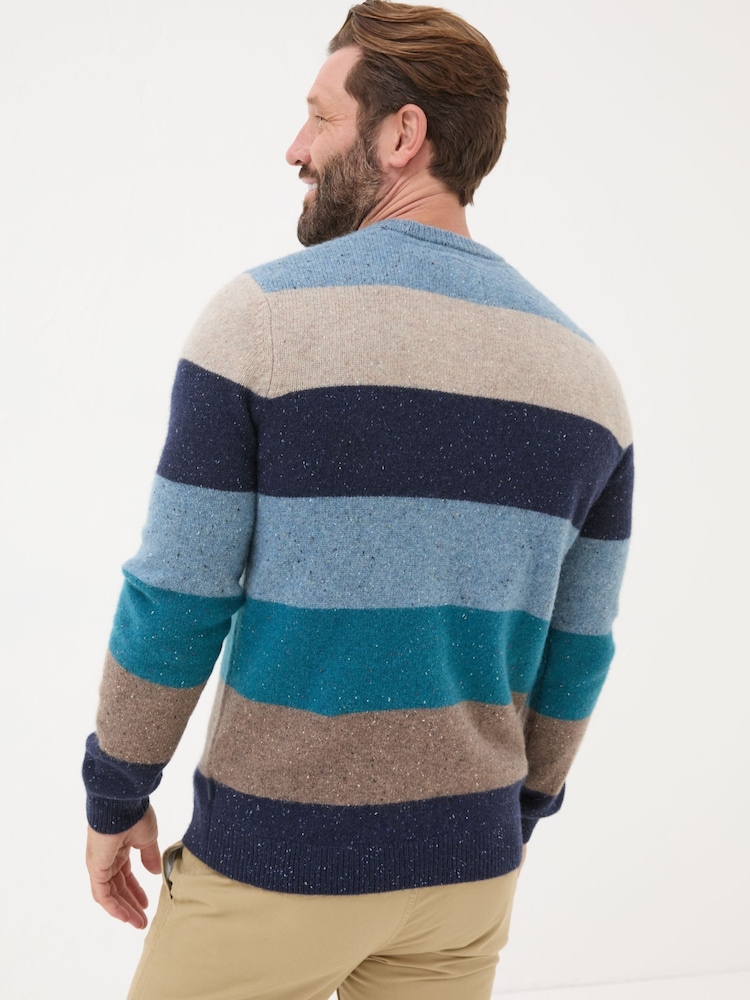 FatFace Navy Lambswool Knitted Crew Jumper - Image 2 of 4