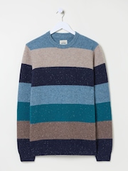FatFace Navy Lambswool Knitted Crew Jumper - Image 4 of 4