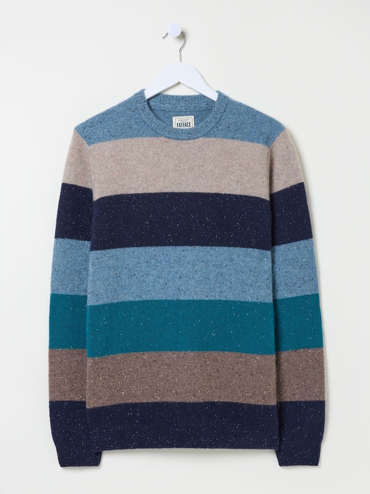 FatFace Navy Lambswool Knitted Crew Jumper - Image 4 of 4