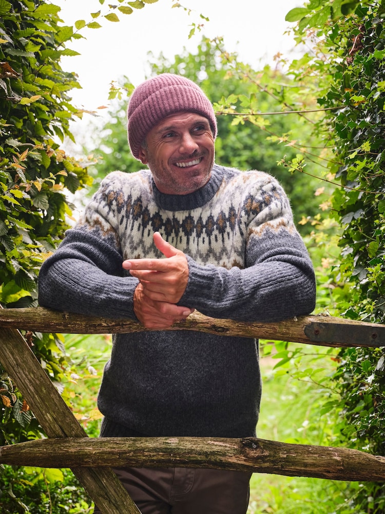 FatFace Dark Grey Fairisle Pattern Jumper - Image 1 of 5