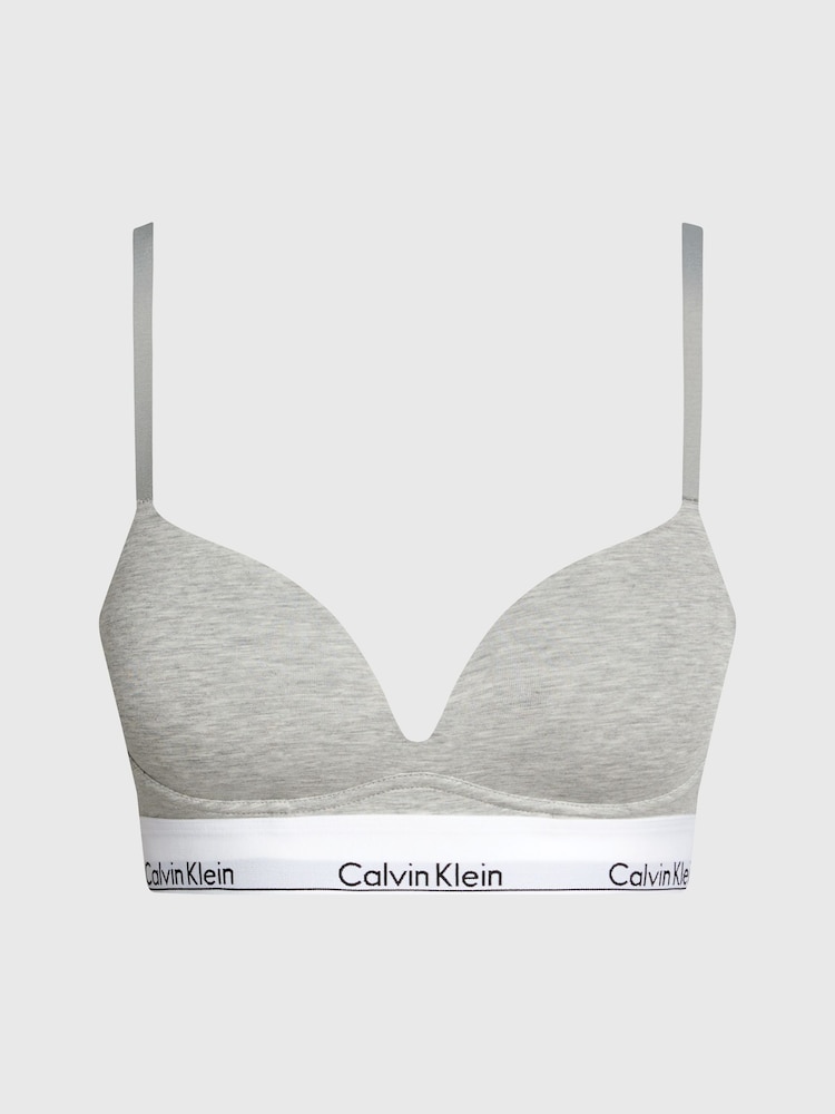 Calvin Klein Grey Plunge Push Up Bra - Image 4 of 4