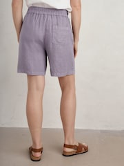 Seasalt Cornwall Purple Aviso Printed Shorts - Image 2 of 5