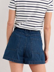 Seasalt Cornwall Blue Holloway Denim 100% Cotton Shorts - Image 2 of 4