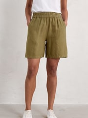 Grün - Seasalt Cornwall – Aviso – bedruckte Shorts aus 100 % Leinen - Bild 1 von 5