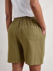 Grün - Seasalt Cornwall – Aviso – bedruckte Shorts aus 100 % Leinen - Bild 2 von 5