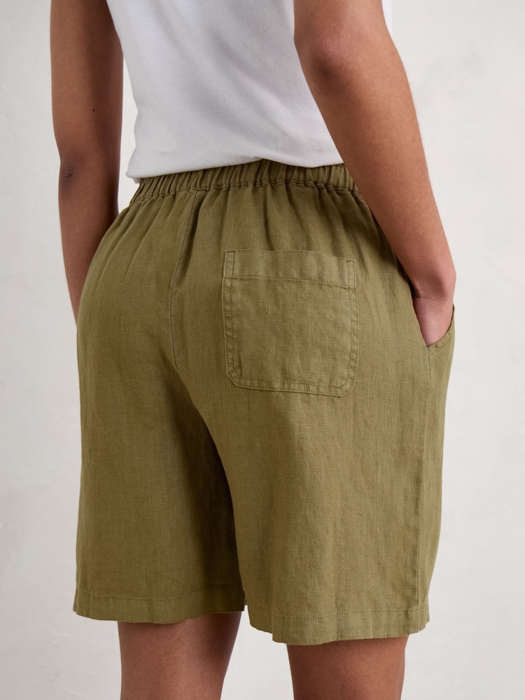 Grün - Seasalt Cornwall – Aviso – bedruckte Shorts aus 100 % Leinen - Bild 2 von 5