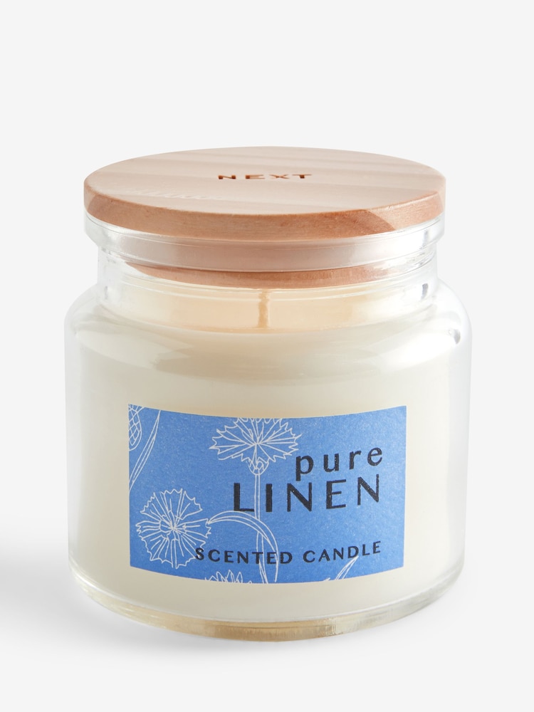 Blue Pure Linen Mini Candle - Image 4 of 4