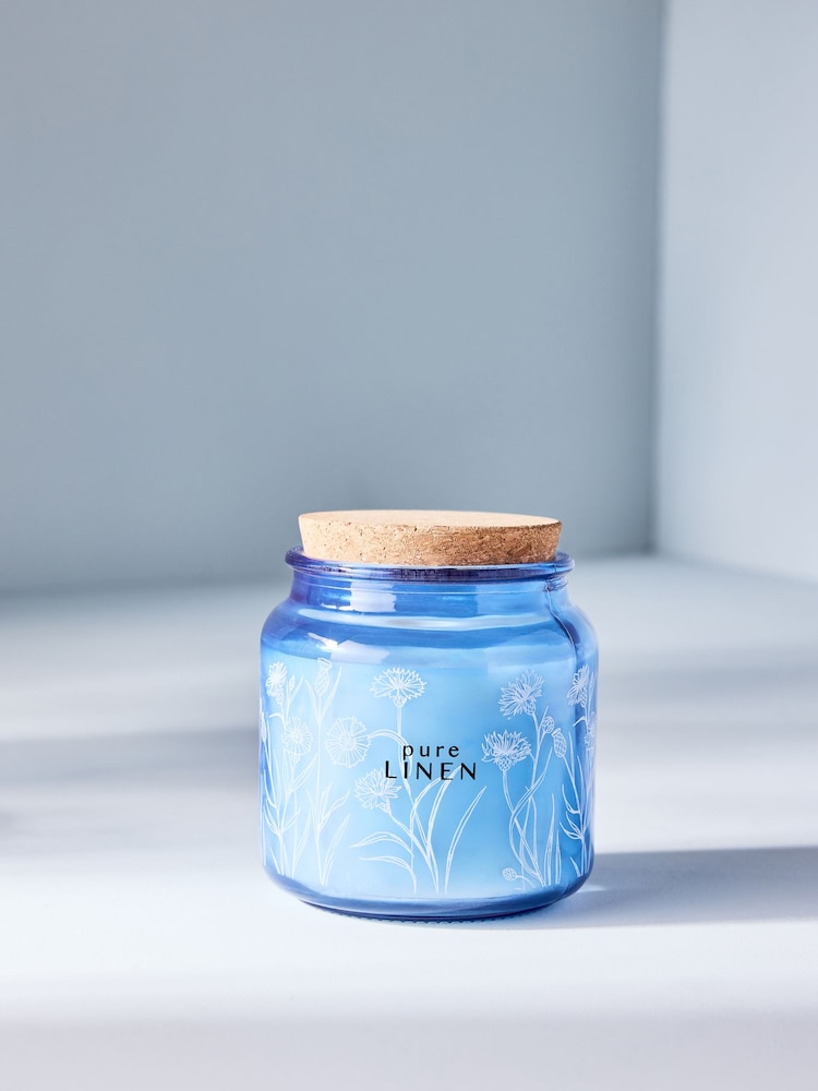 Blue Pure Linen Jar Candle - Image 1 of 4