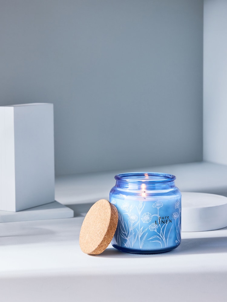 Blue Pure Linen Jar Candle - Image 2 of 4