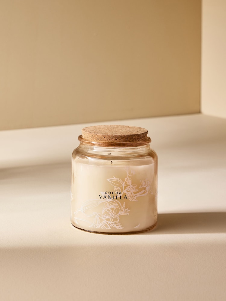 Natural Vanilla and Cocoa Bean Jar Candle - Image 1 of 4