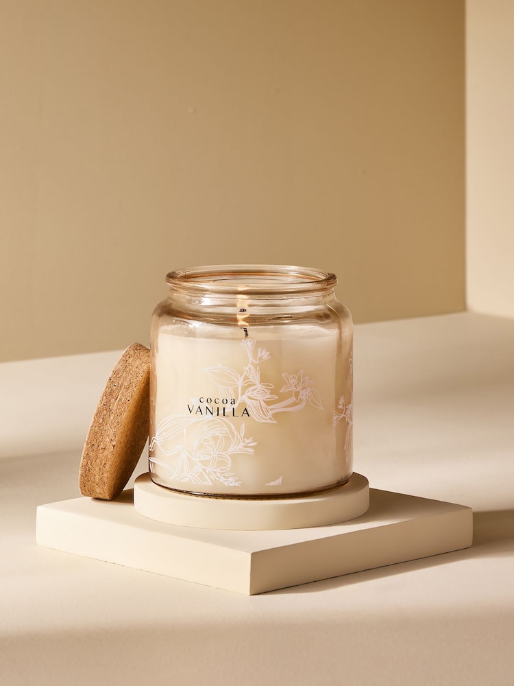 Natural Vanilla and Cocoa Bean Jar Candle - Image 2 of 4