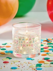 Clear Happy Birthday Light Up Vanilla and Cocoabean Scented Candle - Image 1 of 4