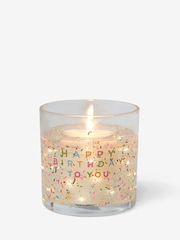 Clear Happy Birthday Light Up Vanilla and Cocoabean Scented Candle - Image 3 of 4