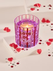 Clear Lots of Love Slogan Cherry and Almond Light Up Scented Candle - Image 1 of 6